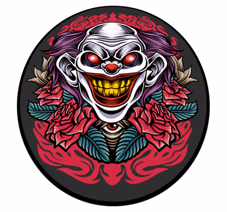 Alfombra vinílica Halloween ilustración de payaso - TenVinilo