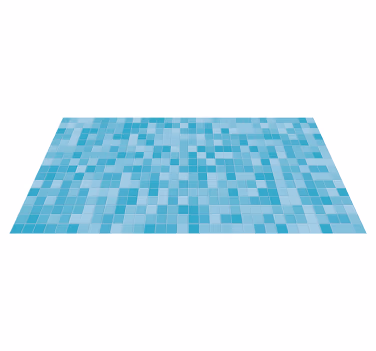 Alfombra vinilo azul mosaico - TenVinilo