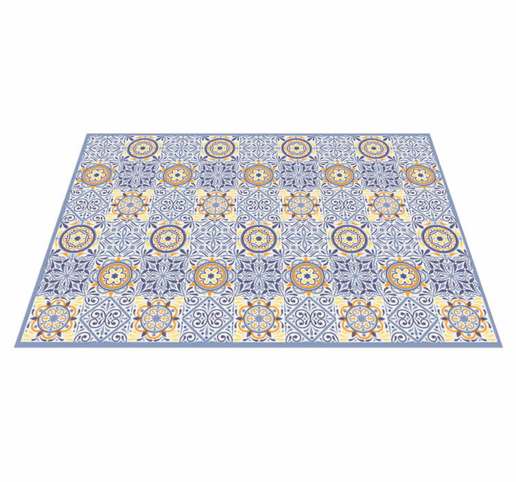Alfombra vinílica hidráulica colorido mediterráneo - TenVinilo