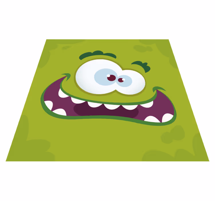 Alfombra vinílica infantil personaje de monstruo dibujo - TenVinilo
