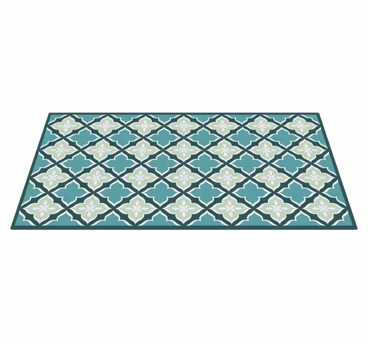 Alfombra vinílica mosaico patrón floral mosaico - TenVinilo