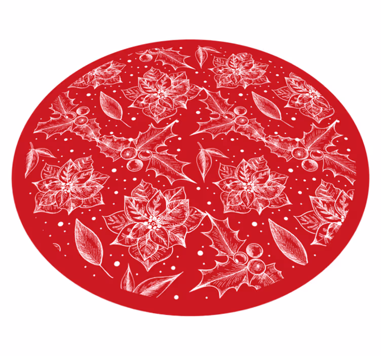 Alfombra vinílica navidad motivo de poinsettia - TenVinilo