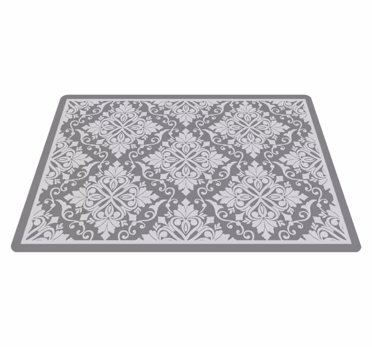 Alfombra vinilo con formas de mosaico en blanco - TenVinilo