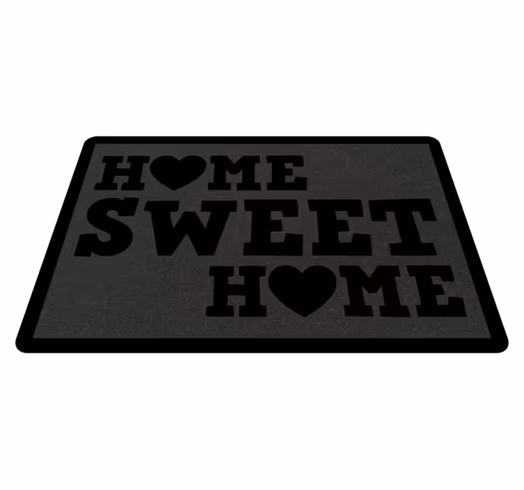 Alfombra vinílica con frase hogar dulce hogar - TenVinilo