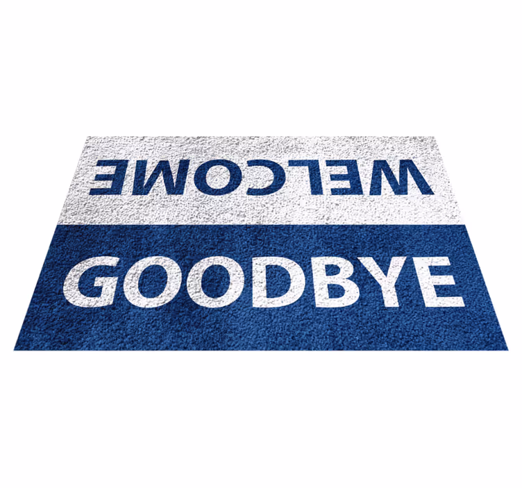 Alfombra vinílica con frase bienvenido adiós - TenVinilo