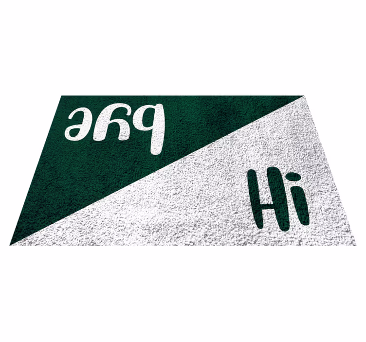 Alfombra vinílica con frase prahs hola saludos - TenVinilo