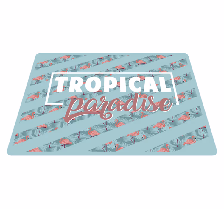 Aflombra vinílica animales texto de paraíso tropical - TenVinilo