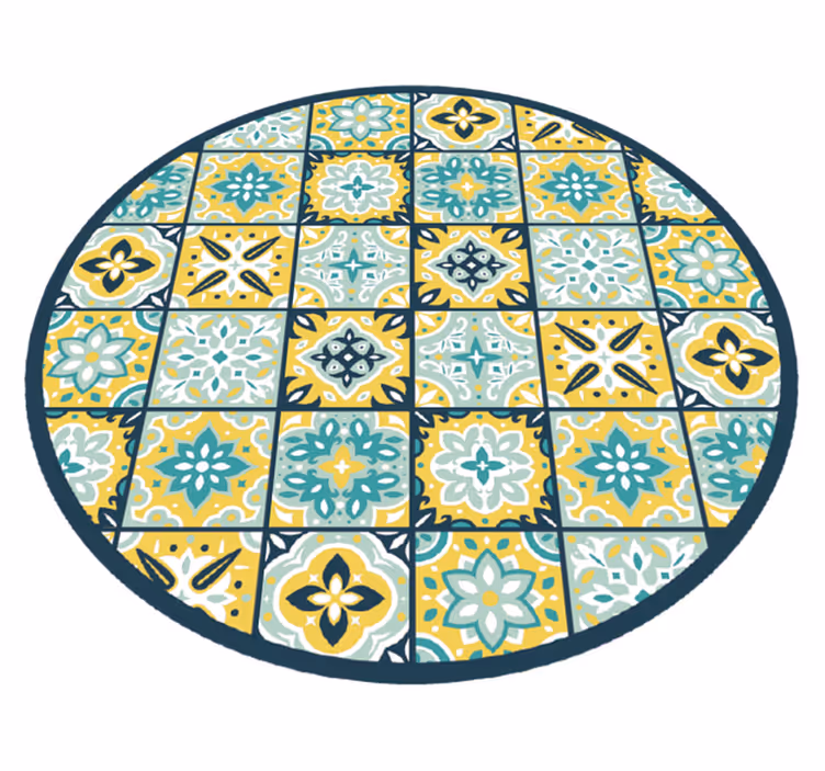 Alfombra vinílica mosaico mosaico circular - TenVinilo