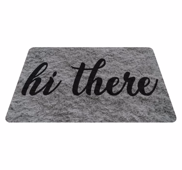 Alfombra vinílica con frase hola decoración - TenVinilo