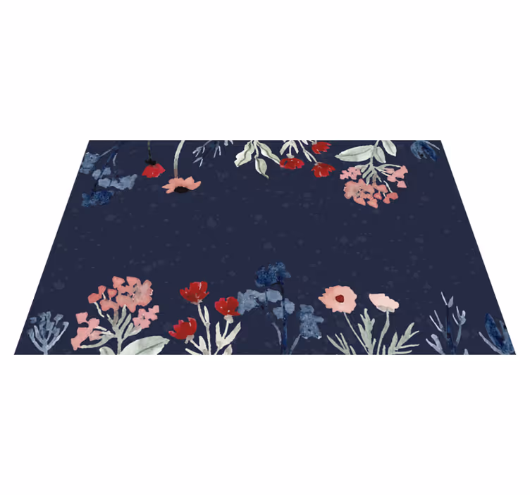 Alfombra vinílica flores imágenes botánicas florales - TenVinilo