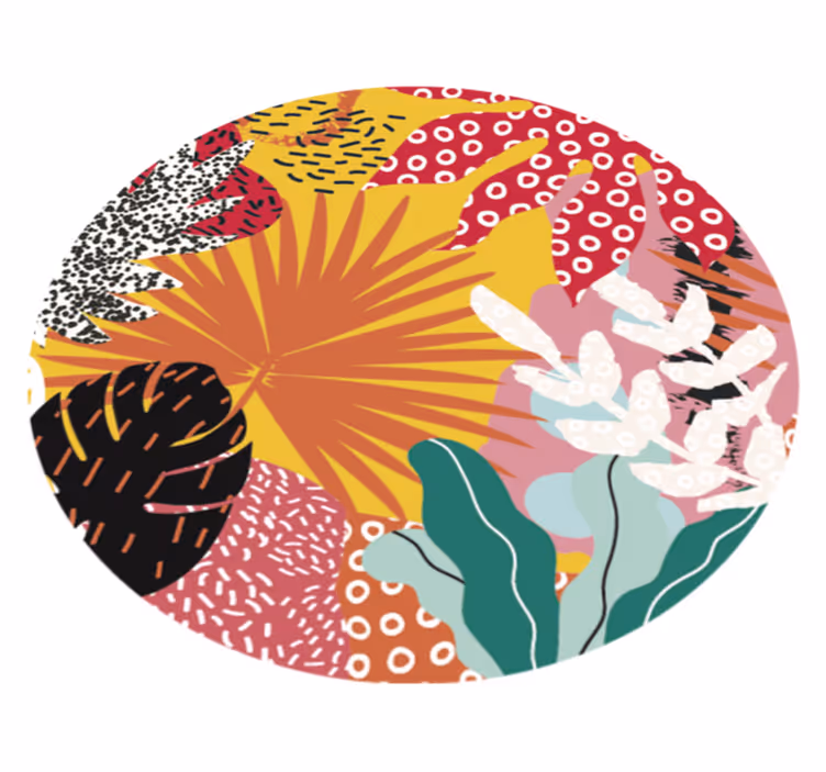 Alfombra vinílica flores armonía botánica tropical - TenVinilo