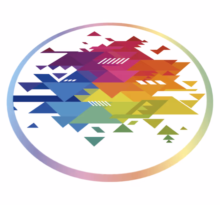 Alfombra vinílica geométrica formas geométricas coloridas - TenVinilo