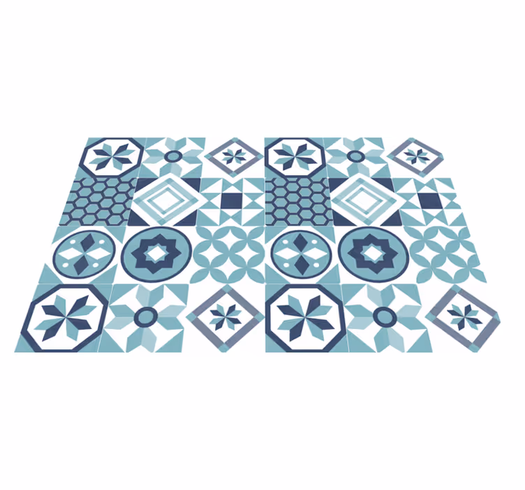 Alfombras de vinilo de azulejos Adornos azul oscuro - TenVinilo