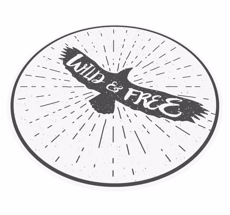 Alfombra vinílica con frase círculo salvaje y libre - TenVinilo