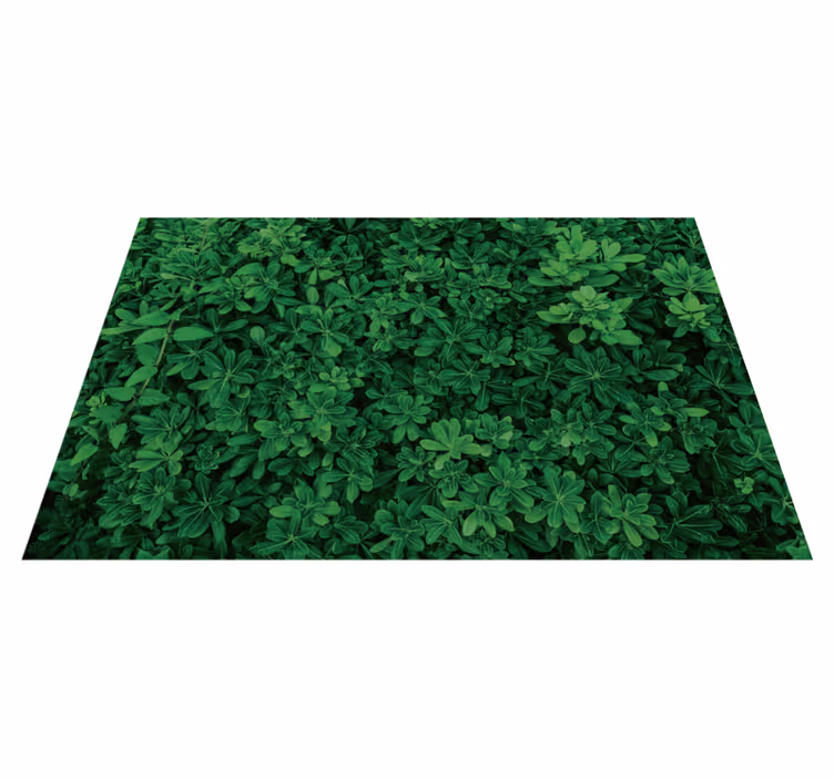 Alfombra vinílica flores patrón de trébol botánico - TenVinilo