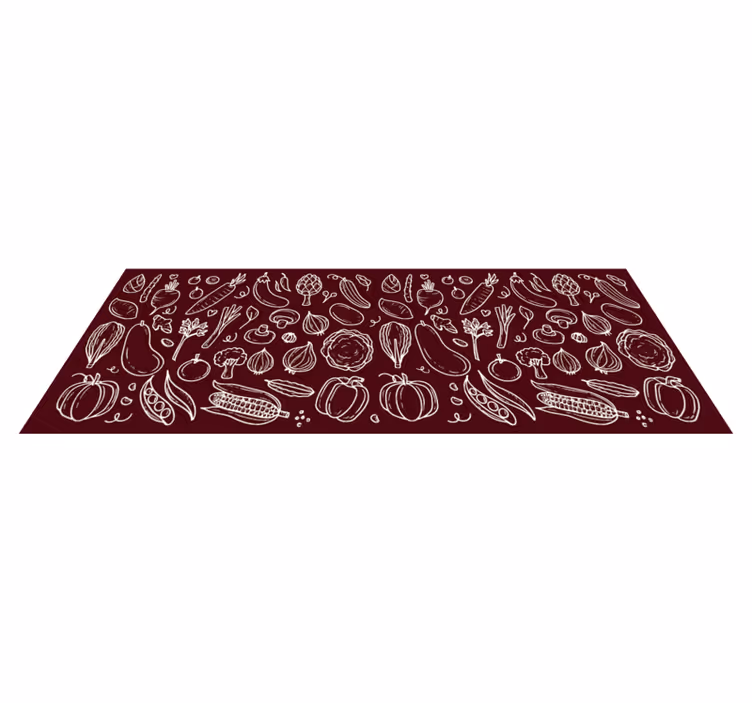 Alfombra vinílica cocina ilustración vegetal - TenVinilo