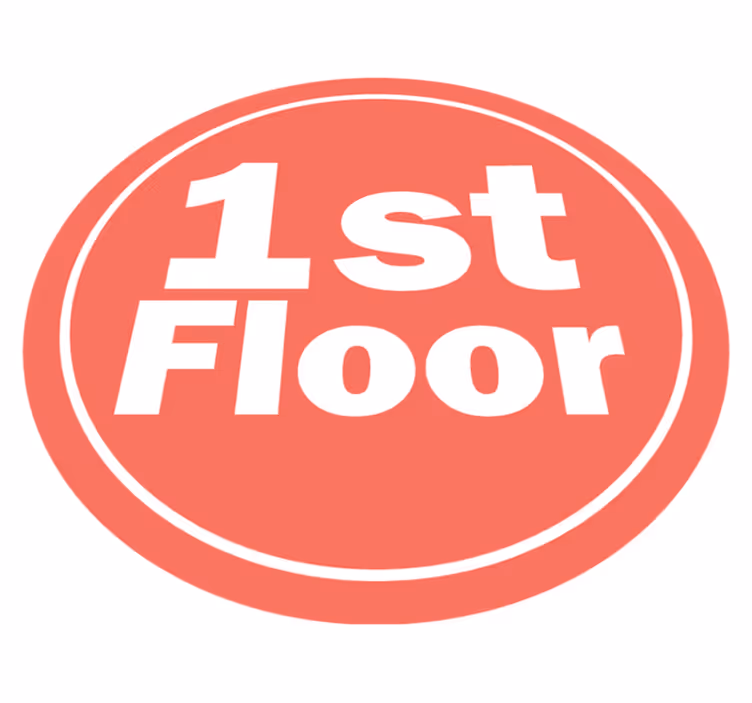 Alfombra vinílica con frase letrero del primer piso - TenVinilo