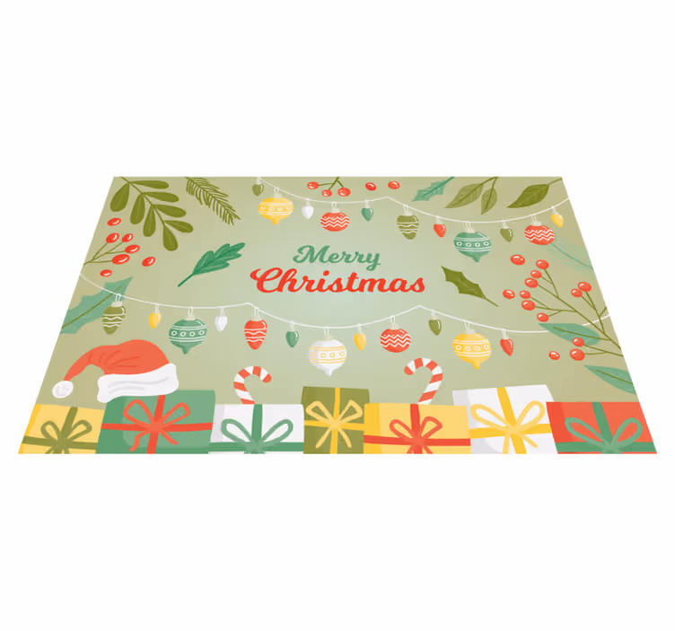Alfombra vinílica navidad saludos festivos de temporada - TenVinilo