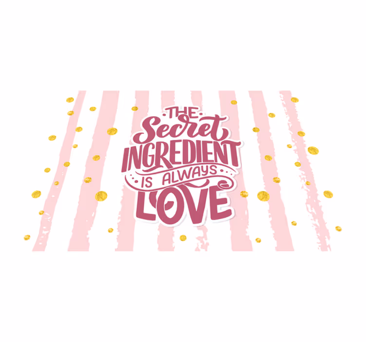 Alfombra vinílica con frase ingrediente secreto del amor - TenVinilo