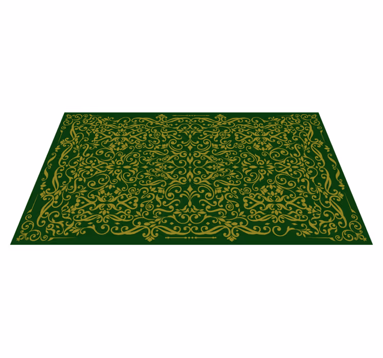 Alfombras vinílicas modernas Elegantes adornos verdes - TenVinilo