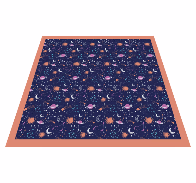Alfombra vinílica infantil obra espacial cósmica - TenVinilo