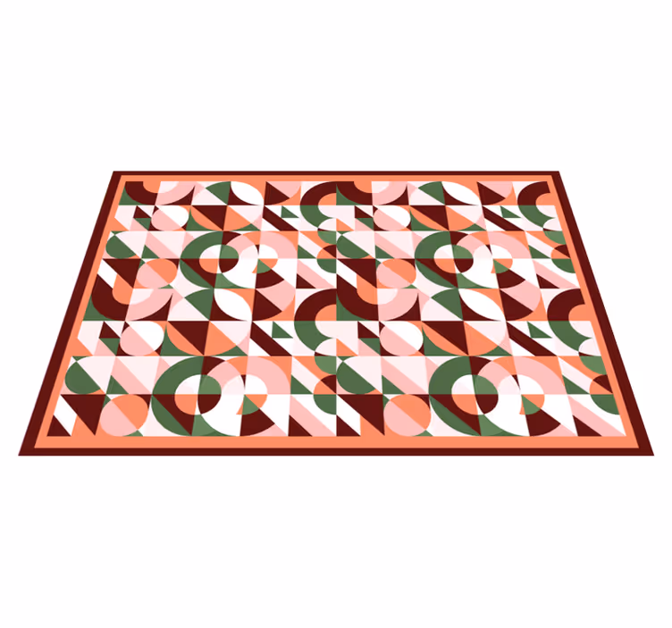 Alfombra vinílica cocina geométrica colorida - TenVinilo