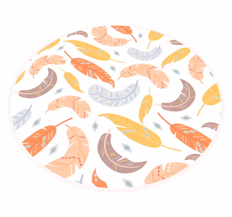 Alfombra vinílica nórdica plumas tonos pastel - TenVinilo