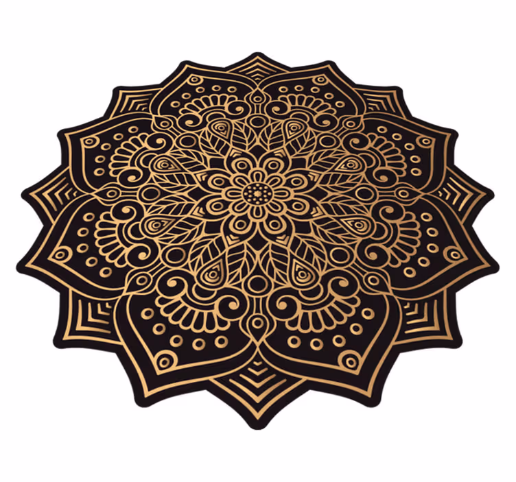 Alfombra vinílica mandala Mandala dorado - TenVinilo