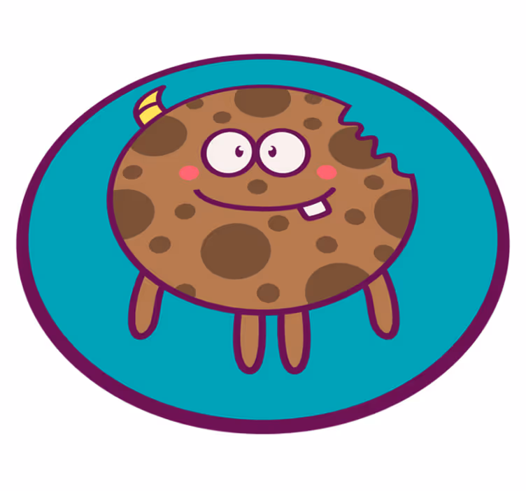 Alfombra vinílica infantil círculo de galleta cartoon - TenVinilo