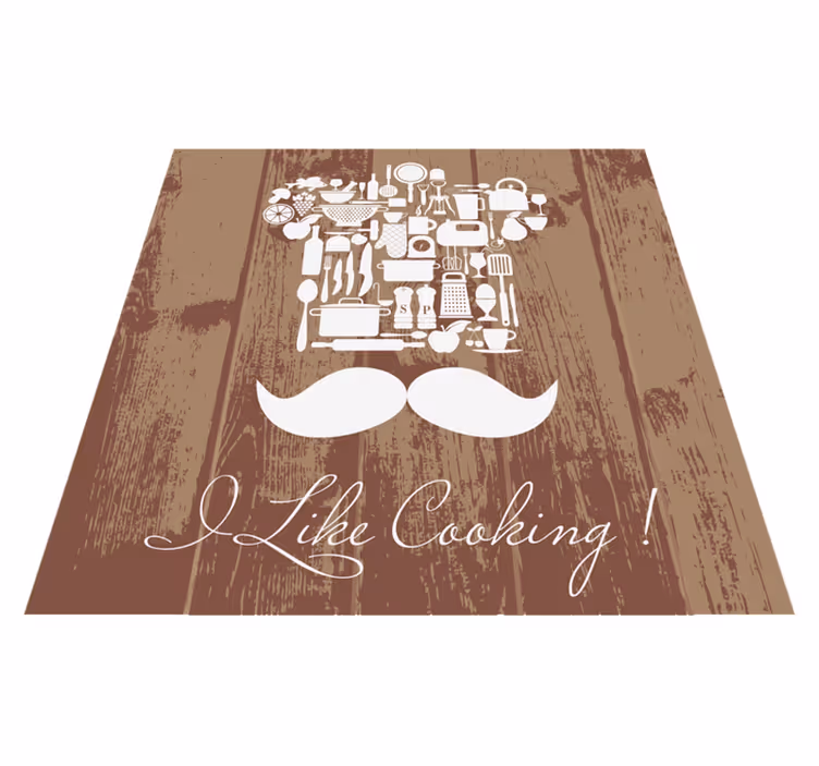 Alfombra vinílica con frase emblema del entusiasmo culinario - TenVinilo