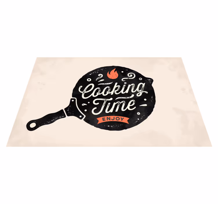 Alfombra vinílica cocina tiempo de cocción disfrute - TenVinilo