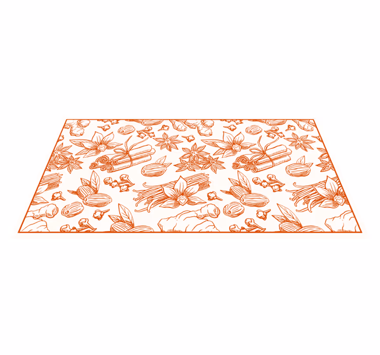 Alfombra vinílica flores diseño de ilustración floral - TenVinilo