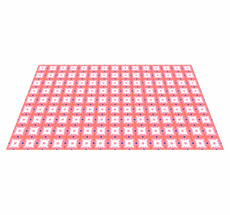 Alfombra vinilo mosaico Azulejos de colores florales - TenVinilo
