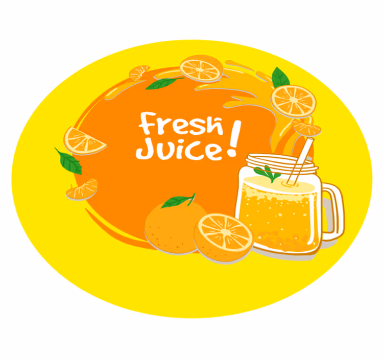 Alfombra vinílica con frase chorrito de jugo fresco - TenVinilo