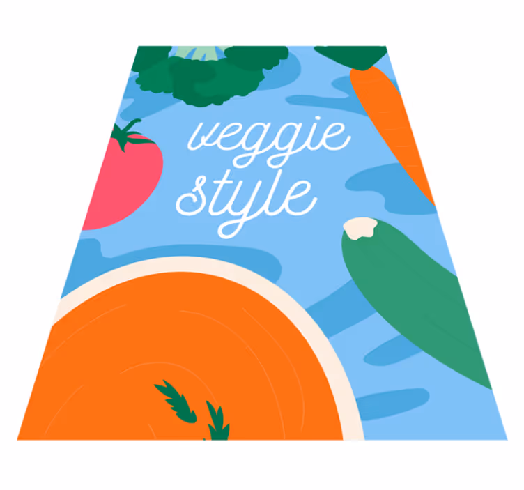 Alfombra vinílica con frase decoración estilo vegetariano - TenVinilo