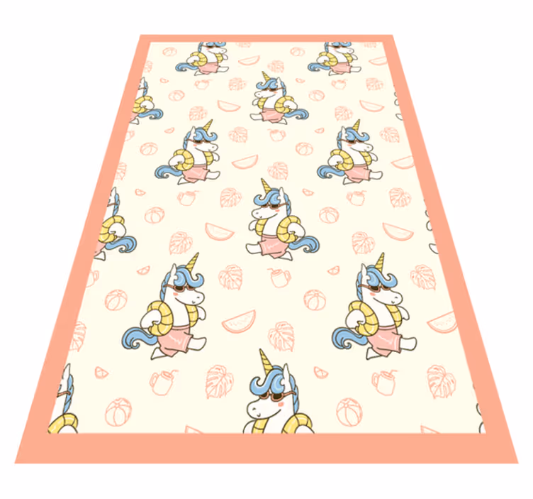 Alfombra vinílica infantil unicornio estampado - TenVinilo