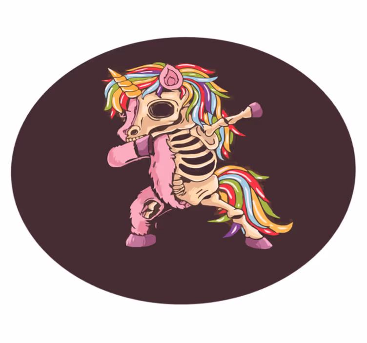 Aflombra vinílica animales Unicornio zombie dabbing ilustración - TenVinilo