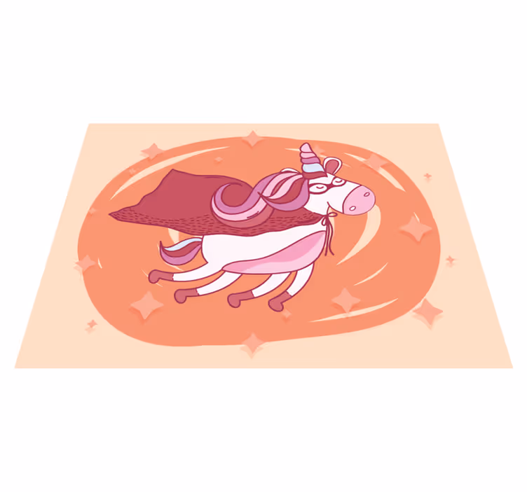 Alfombra vinílica bebé superhéroe unicornio - TenVinilo