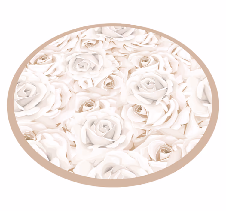 Alfombra vinílica flores elegante patrón de rosa - TenVinilo