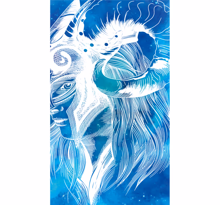 Aflombra vinílica animales ilustración caprina mítica - TenVinilo