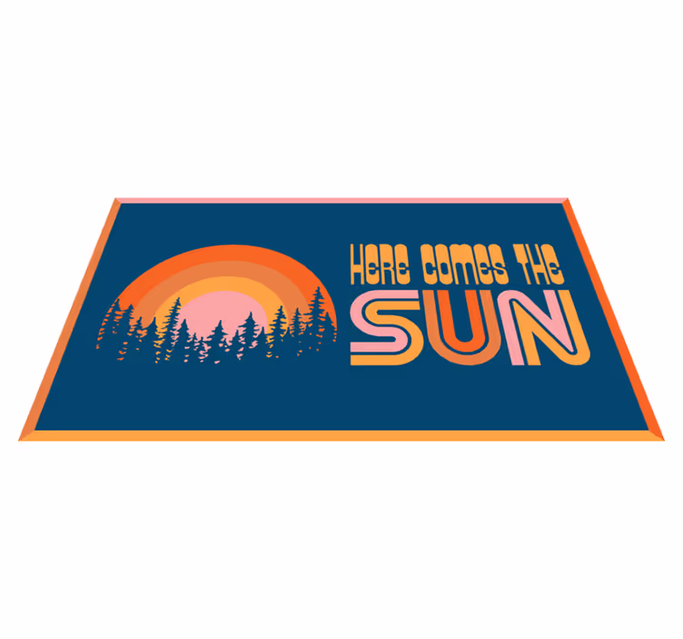 Alfombra vinílica con frase escena de silueta del amanecer - TenVinilo