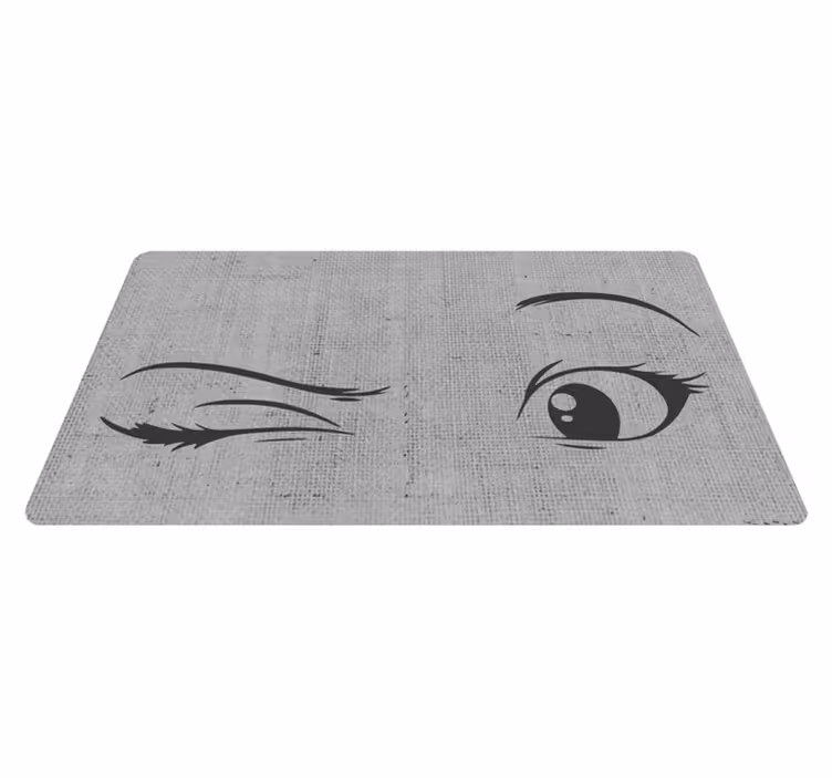 Alfombra vinílica juvenil dibujo de delineador artístico - TenVinilo