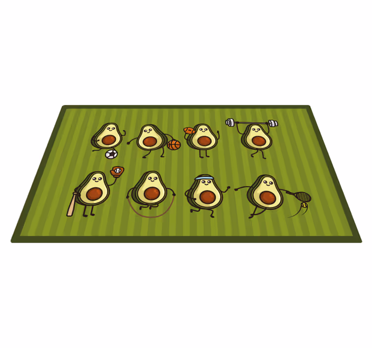Alfombra vinílica infantil aguacates deporte - TenVinilo