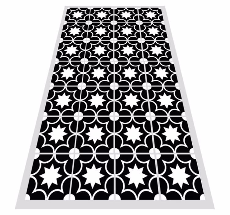 Alfombra vinílica hidráulica azulejos contrastantes - TenVinilo