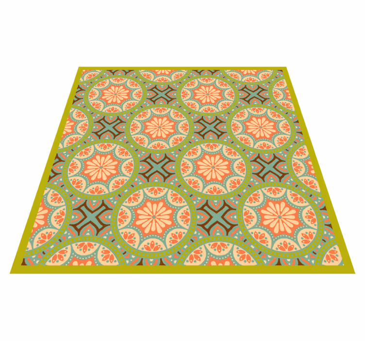 Alfombra vinílica baño mosaico persa verde - TenVinilo