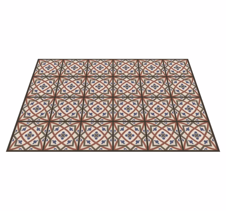 Alfombra vinílica hidráulica patrón mediterráneo - TenVinilo