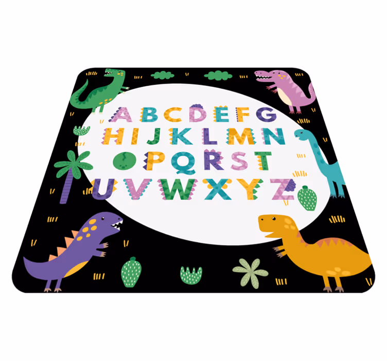 Alfombra vinílica abecedario con dinosaurios - TenVinilo