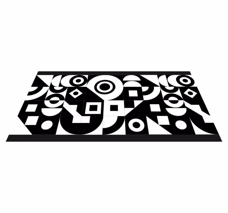 Alfombra vinílica geométrica conjunto geométrico abstracto - TenVinilo