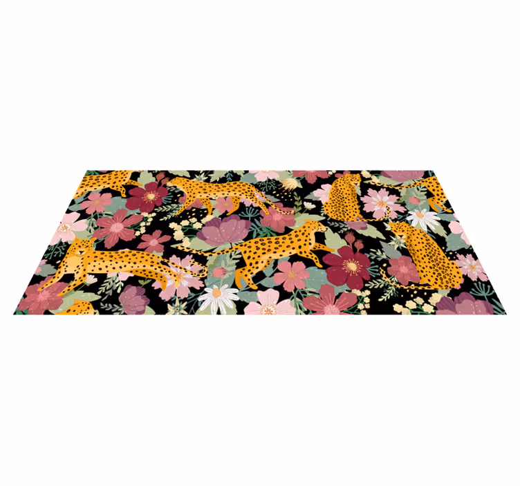 Aflombra vinílica animales patrón floral de leopardo - TenVinilo