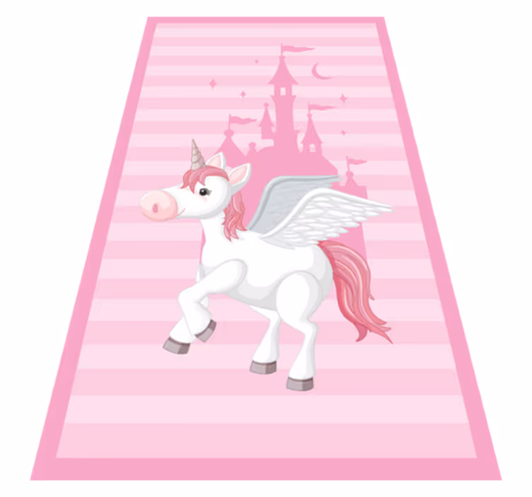 Alfombra vinílica infantil castillo de unicornios - TenVinilo